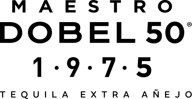 Logo Tequila Maestro Dobel 50 1975 extra añejo en negro -1